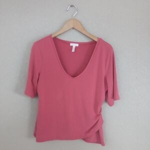 Women's V-Neck Pink Top ( Bag H )